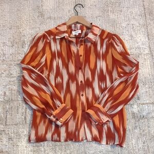 Grace & Mila Terracotta Button-Up Blouse